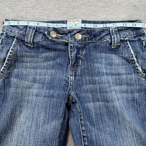 Aeropostale Womens Blue Denim Capri Jeans Size 3/4 Medium Wash Stretch Pockets - Picture 8 of 13